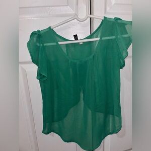 Green Sheer Women's Top